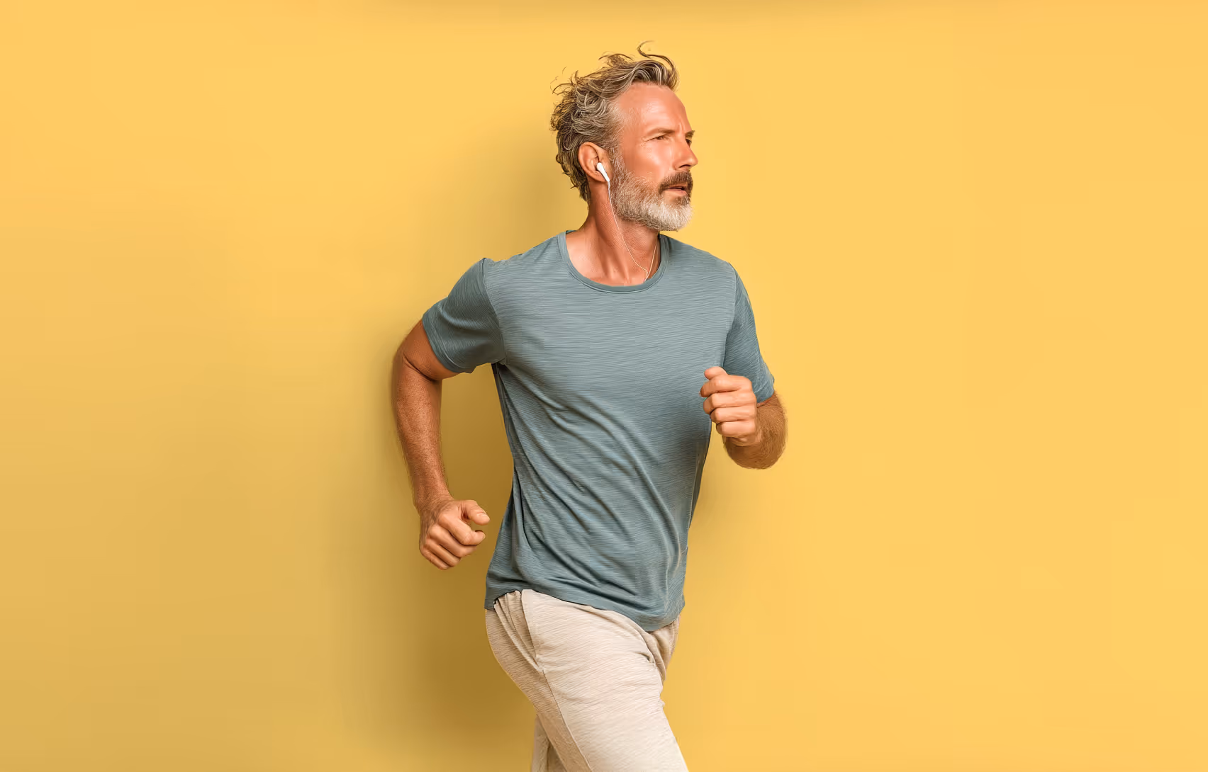 Active man jogging outdoors